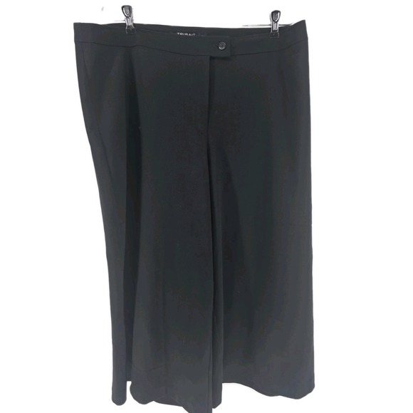 Tribal Women's High Rise Wide Leg Cropped Pant Black Size 16W - Picture 1 of 5